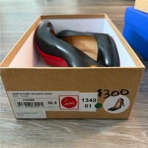 Christian Louboutin Black Nappa Shiny Pump with Red Sole
